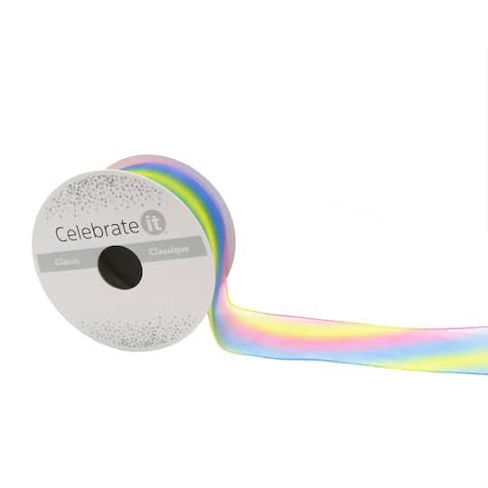 1.5" x 3yd. Rainbow Wired Sheer Ribbon by Celebrate It® Classic